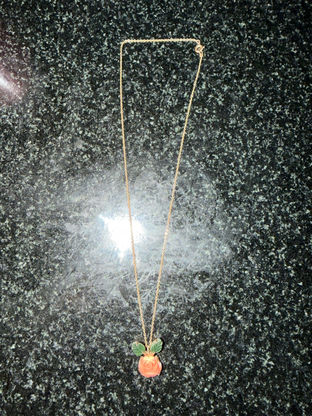 Vintage Pink Enamel Role necklace